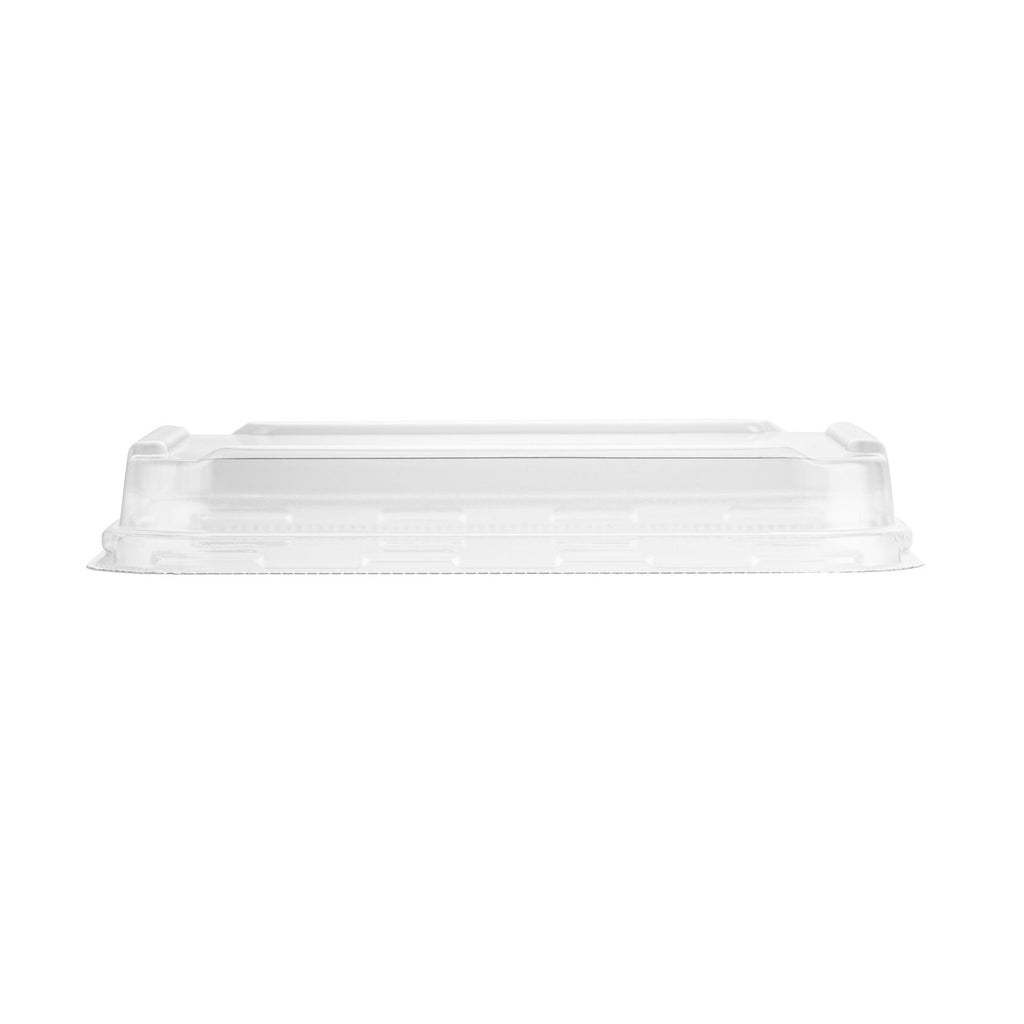 Bio Tek Rectangle Clear Plastic Lid - Fits 44 oz Serving Container - 50 count box