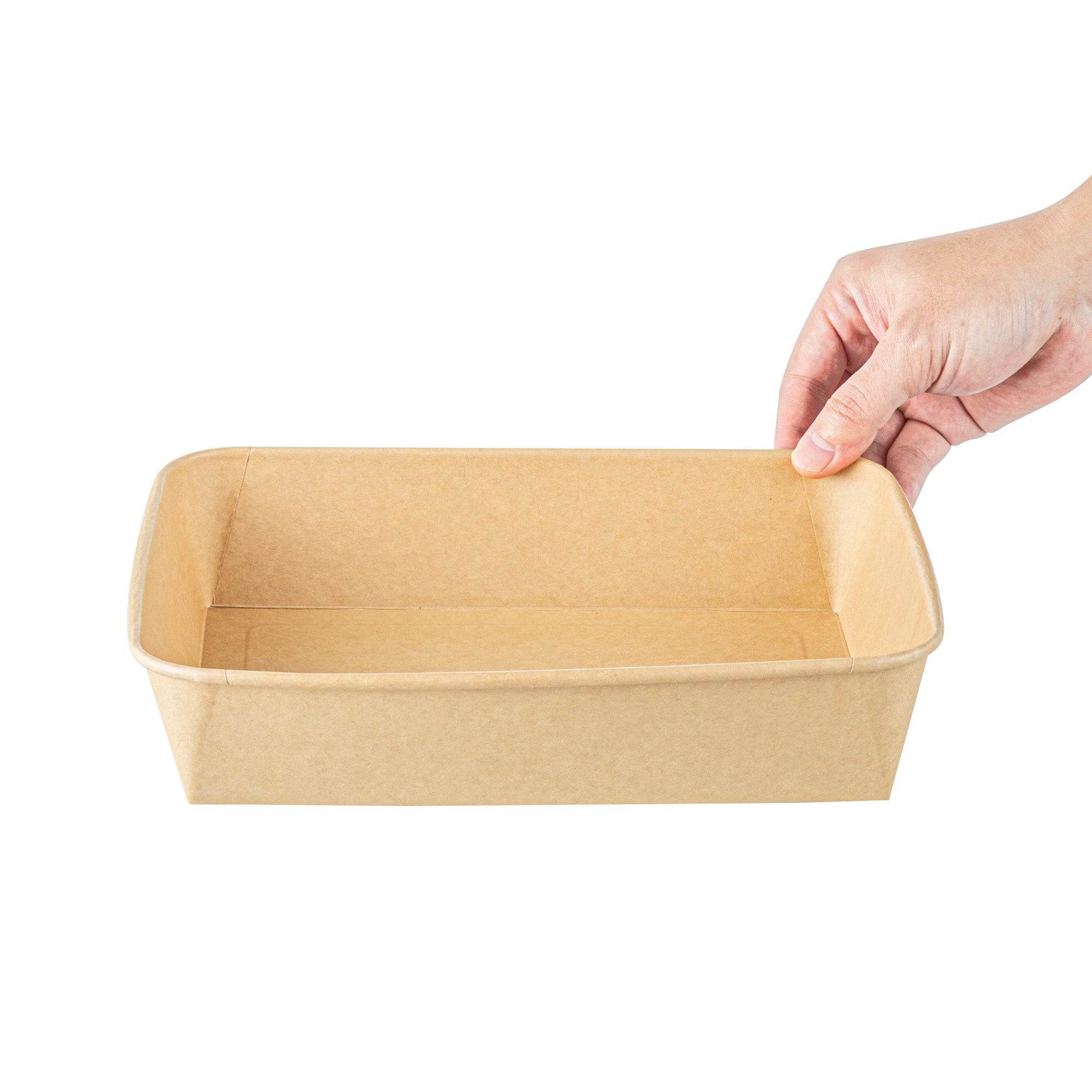 Bio Tek 78 oz Rectangle Kraft Paper Serving Container - 8 3/4" x 6 1/4" x 2 1/4" - 50 count box