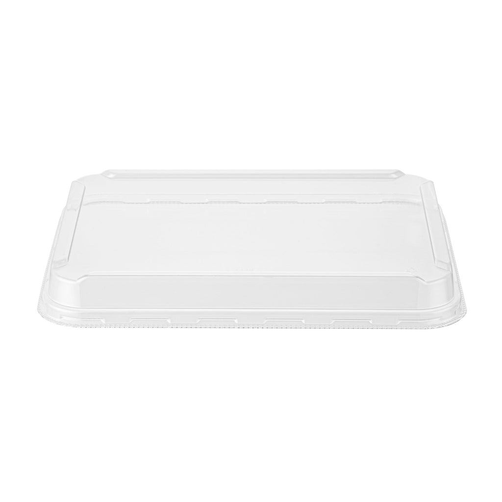 Bio Tek Rectangle Clear Plastic Lid - Fits 78 oz Serving Container - 50 count box