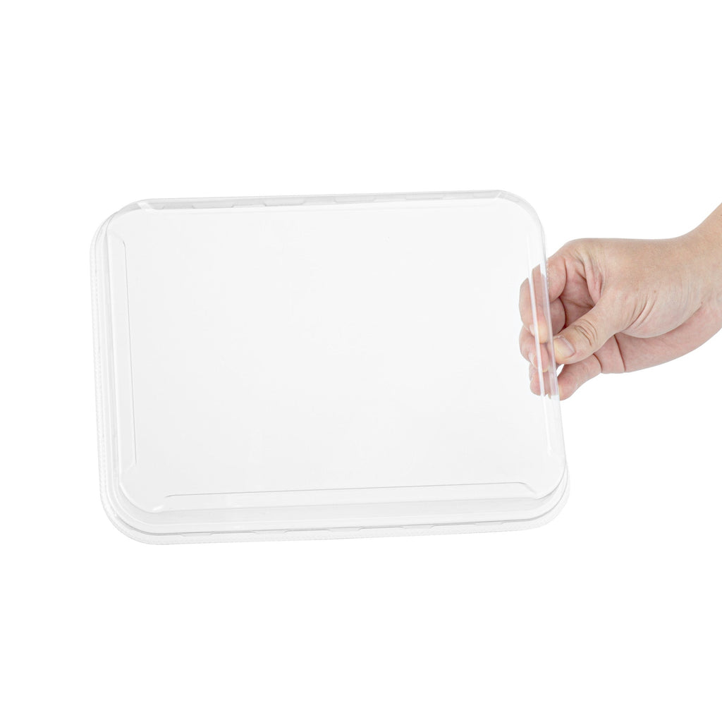 Bio Tek Rectangle Clear Plastic Lid - Fits 78 oz Serving Container - 50 count box