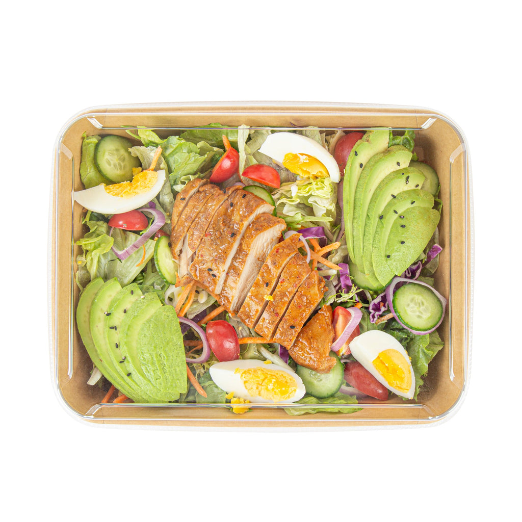 Bio Tek Rectangle Clear Plastic Lid - Fits 78 oz Serving Container - 50 count box