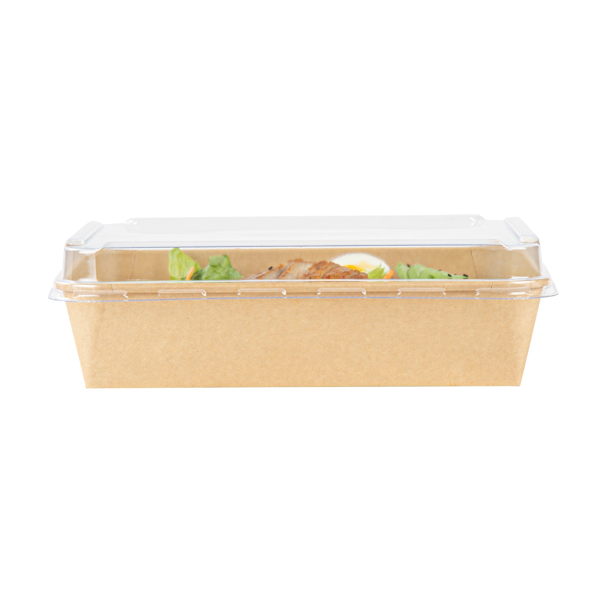 Bio Tek Rectangle Clear Plastic Lid - Fits 78 oz Serving Container - 50 count box