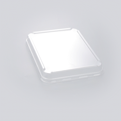 Bio Tek Rectangle Clear Plastic Lid - Fits 78 oz Serving Container - 50 count box