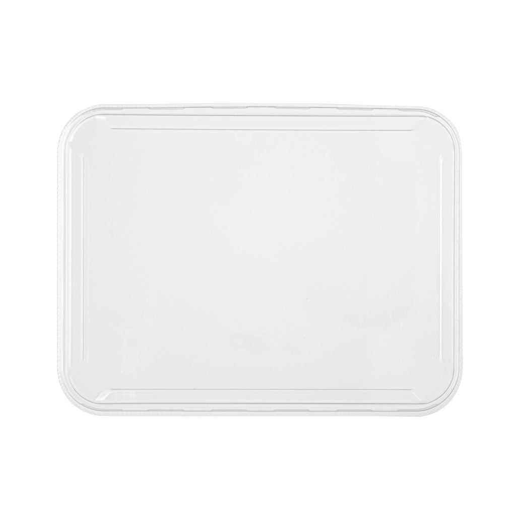 Bio Tek Rectangle Clear Plastic Lid - Fits 78 oz Serving Container - 50 count box