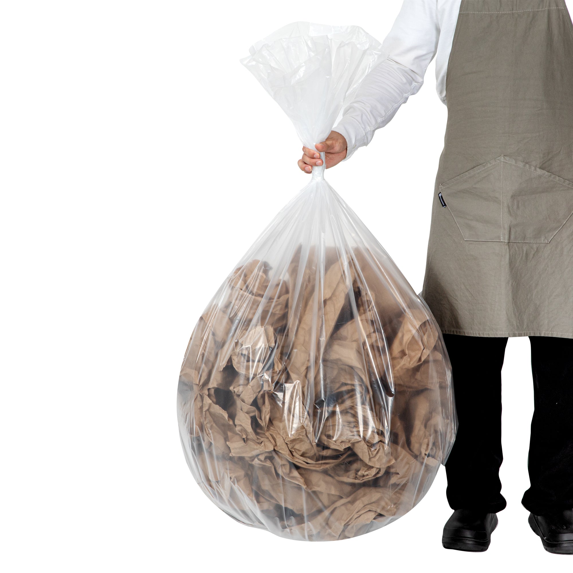 RW Clean 55 gal Clear Plastic Trash Can Liner - Heavy-Duty, 1.5 mil - 38" x 58" - 100 count box