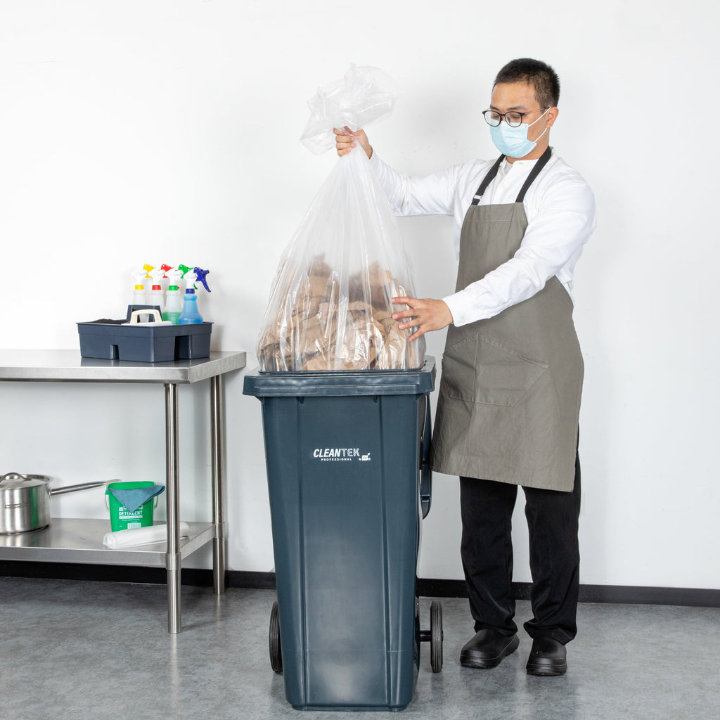 RW Clean 55 gal Clear Plastic Trash Can Liner - Heavy-Duty, 1.5 mil - 38" x 58" - 100 count box