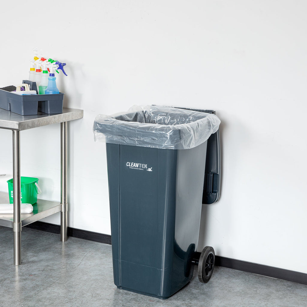 RW Clean 55 gal Clear Plastic Trash Can Liner - Heavy-Duty, 1.5 mil - 38" x 58" - 100 count box