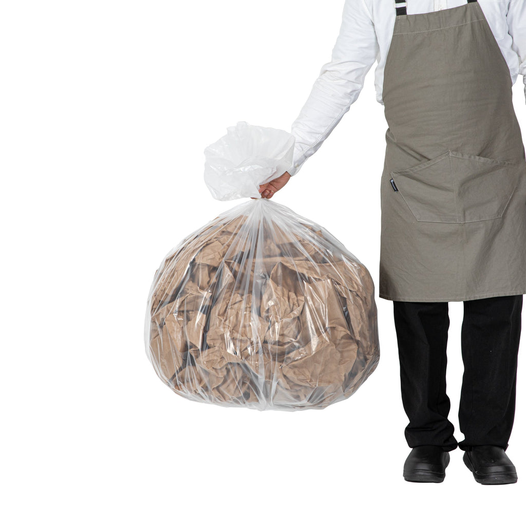 RW Clean 45 gal Clear Plastic Trash Can Liner - Heavy-Duty, 1.5 mil - 40" x 46" - 100 count box