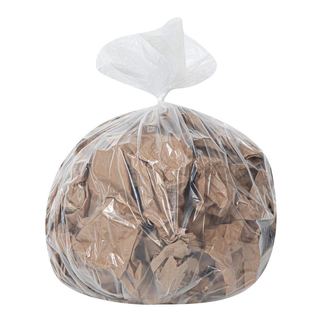 RW Clean 45 gal Clear Plastic Trash Can Liner - Light-Duty, 1 mil - 40" x 46" - 100 count box