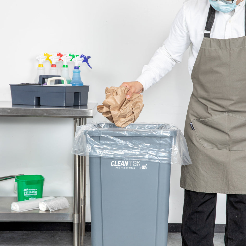 RW Clean 33 gal Clear Plastic Trash Can Liner - Medium-Duty, 1.1 mil - 33" x 39" - 100 count box