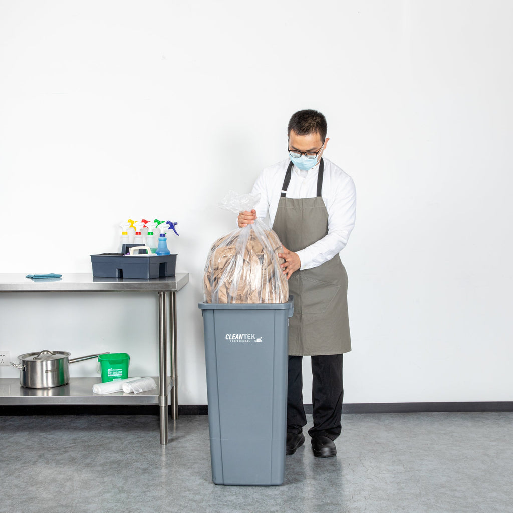 RW Clean 33 gal Clear Plastic Trash Can Liner - Medium-Duty, 1.1 mil - 33" x 39" - 100 count box