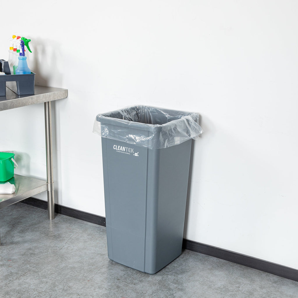 RW Clean 33 gal Clear Plastic Trash Can Liner - Medium-Duty, 1.1 mil - 33" x 39" - 100 count box