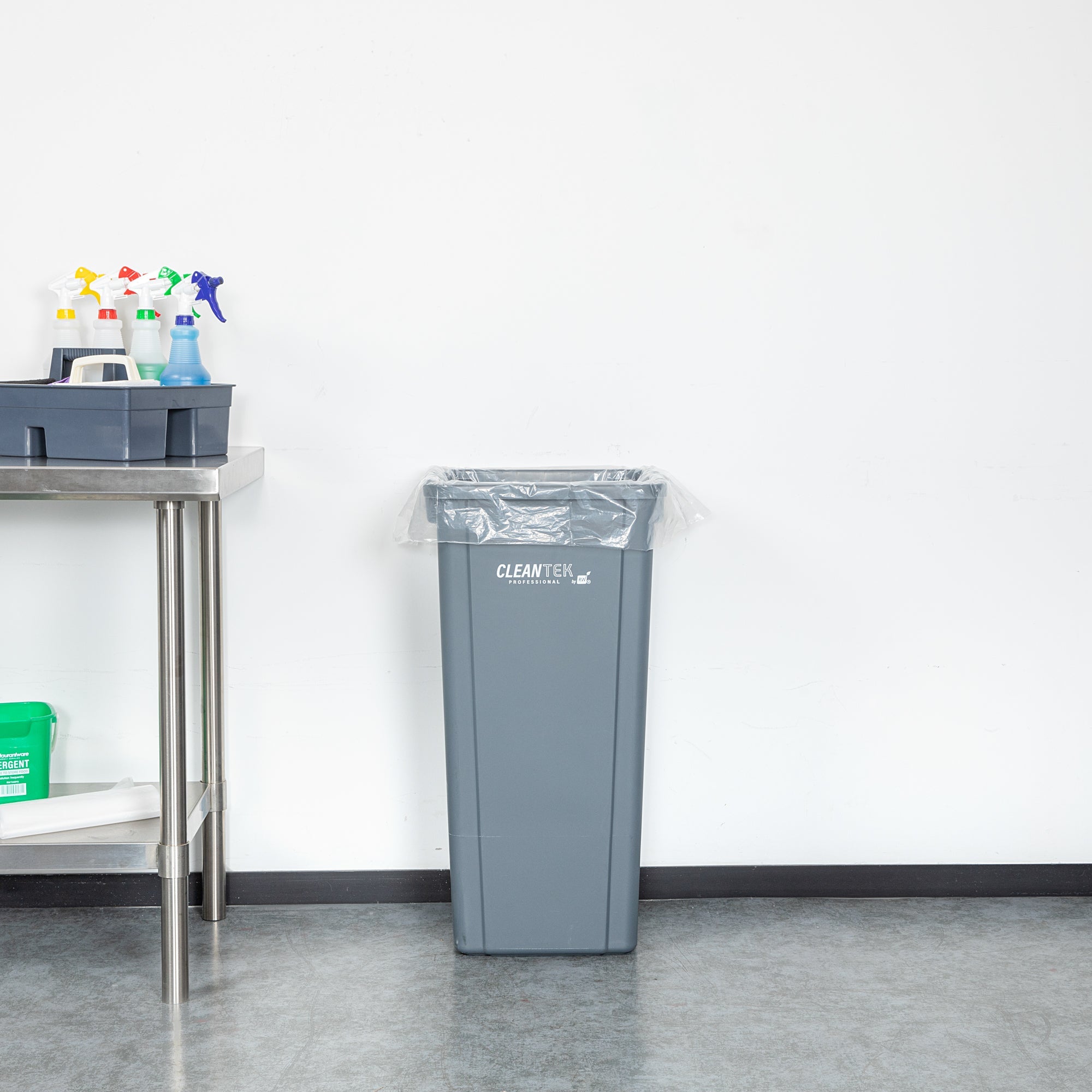 RW Clean 33 gal Clear Plastic Trash Can Liner - Medium-Duty, 1.1 mil - 33" x 39" - 100 count box