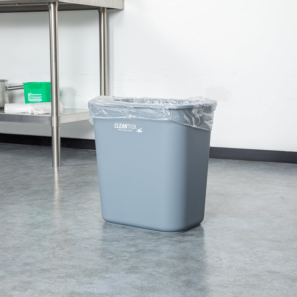 RW Clean 13 gal Clear Plastic Trash Can Liner - Light-Duty, 6 micron - 24" x 33" - 1000 count box