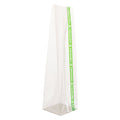 Basic Nature Clear Plastic Gusset Bag - Compostable, Paper Insert, Heat Sealable - 2" x 2" x 8 1/4" - 100 count box