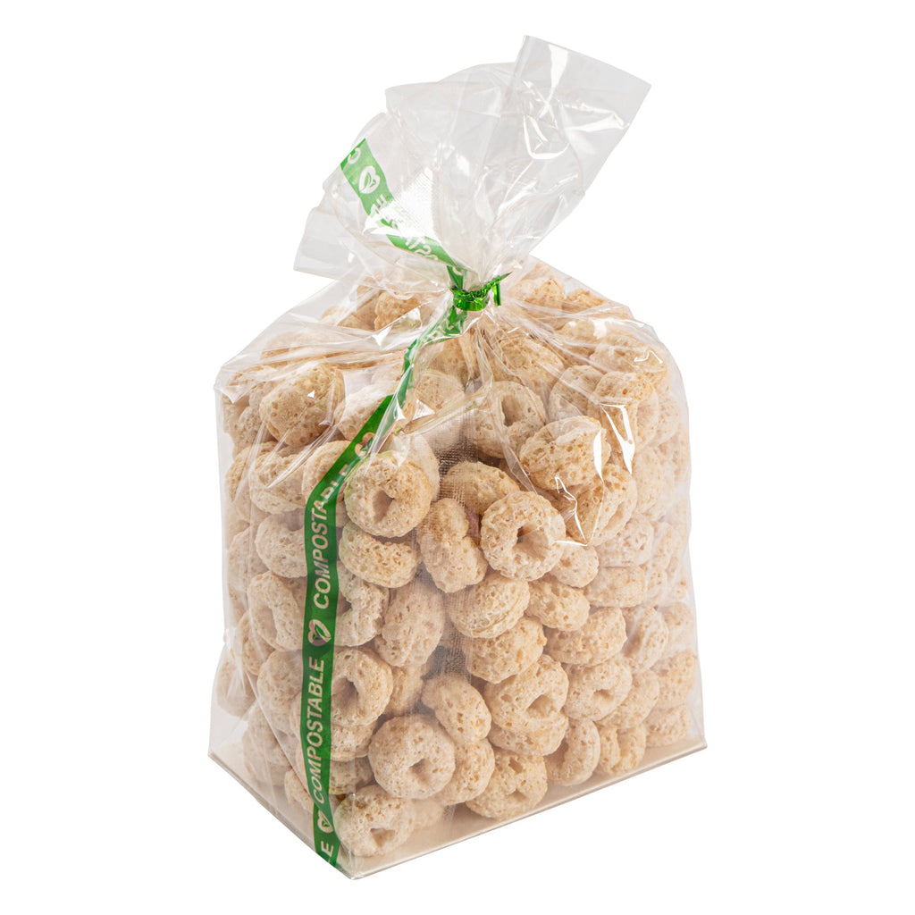 Basic Nature Clear Plastic Gusset Bag - Compostable, Paper Insert, Heat Sealable - 3" x 2" x 6 1/2" - 100 count box