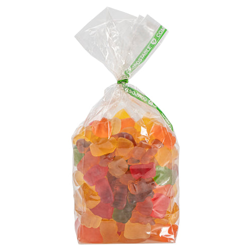 Basic Nature Clear Plastic Gusset Bag - Compostable, Paper Insert, Heat Sealable - 3" x 2" x 8" - 100 count box