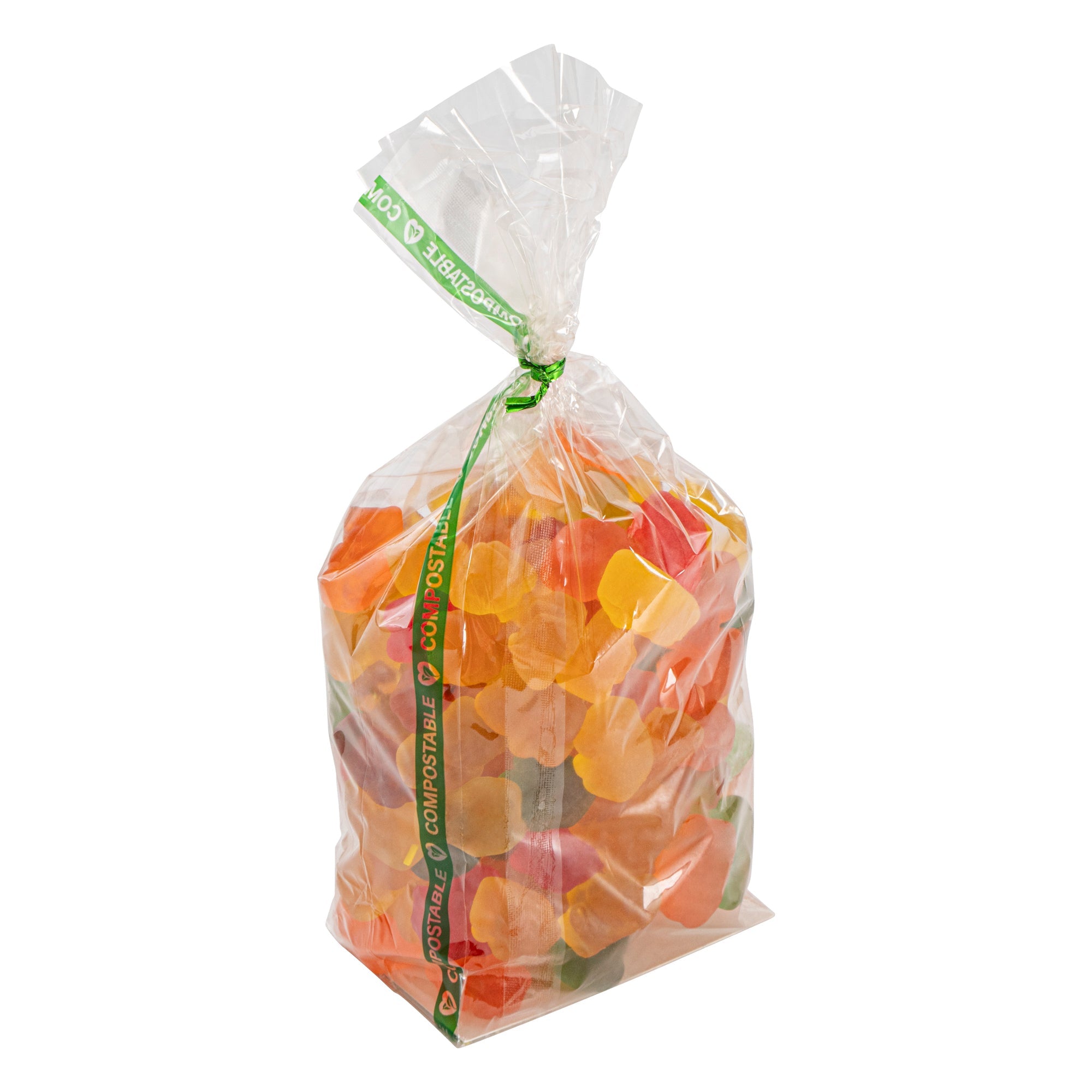 Basic Nature Clear Plastic Gusset Bag - Compostable, Paper Insert, Heat Sealable - 3" x 2" x 8" - 100 count box