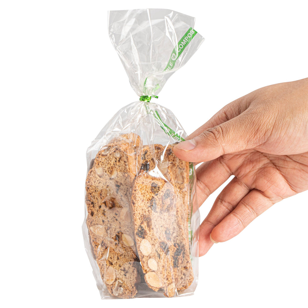 Basic Nature Clear Plastic Gusset Bag - Compostable, High Clarity, Heat Sealable - 2 1/2" x 2" x 9 3/4" - 100 count box