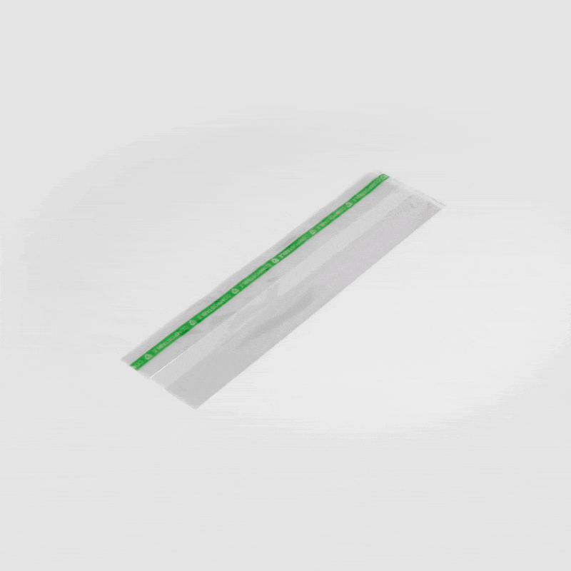 Basic Nature Clear Plastic Gusset Bag - Compostable, High Clarity, Heat Sealable - 2 1/2" x 2" x 9 3/4" - 100 count box