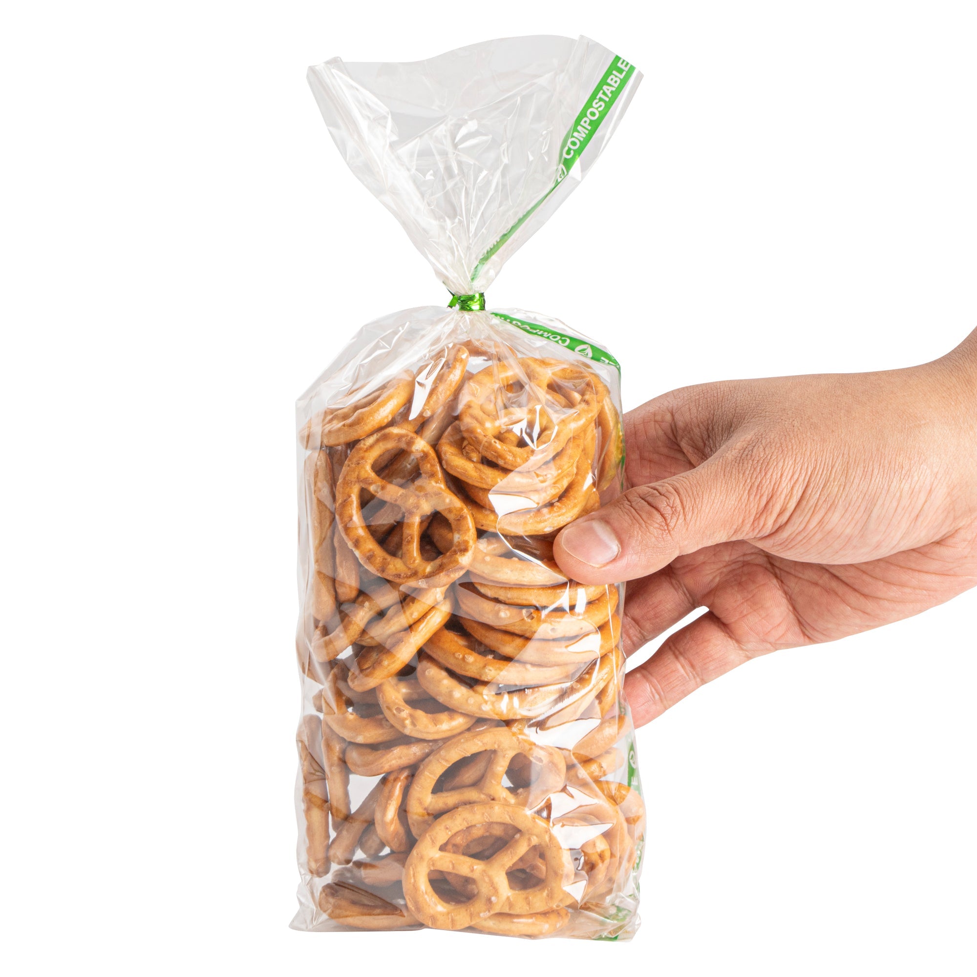 Basic Nature Clear Plastic Gusset Bag - Compostable, High Clarity, Heat Sealable - 3 3/4" x 1 1/4" x 12" - 100 count box