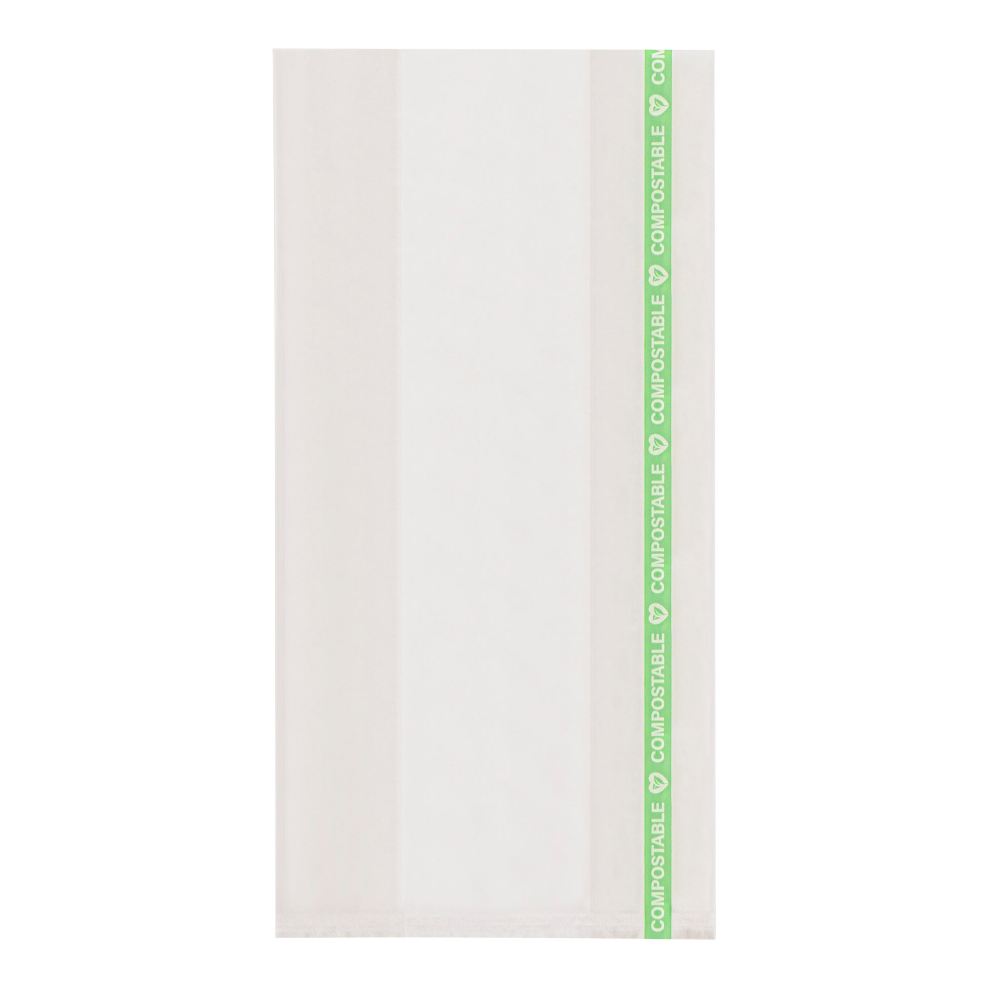 Basic Nature Clear Plastic Gusset Bag - Compostable, High Clarity, Heat Sealable - 4" x 2 1/4" x 8" - 100 count box
