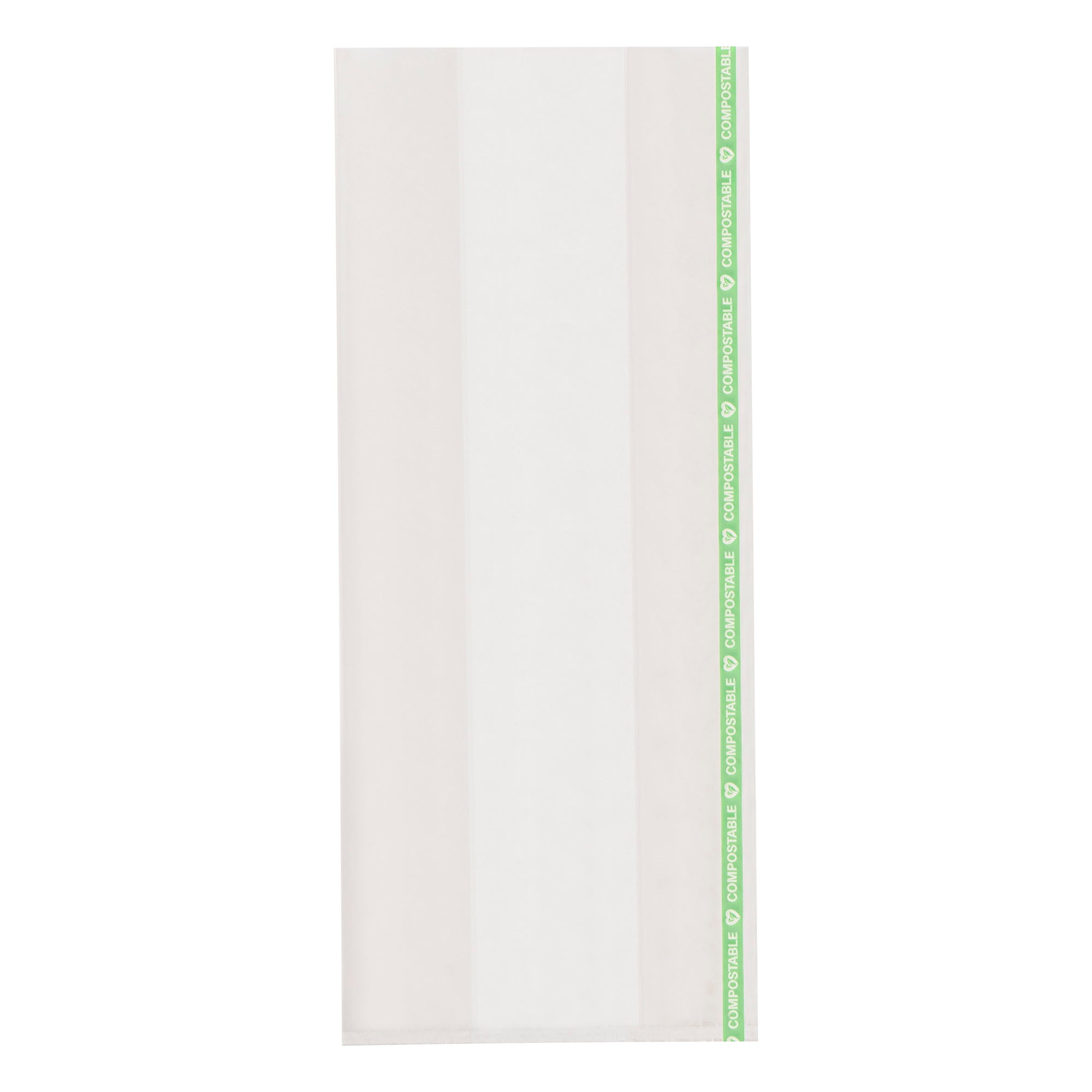 Basic Nature Clear Plastic Gusset Bag - Compostable, High Clarity, Heat Sealable - 5" x 3" x 12" - 100 count box
