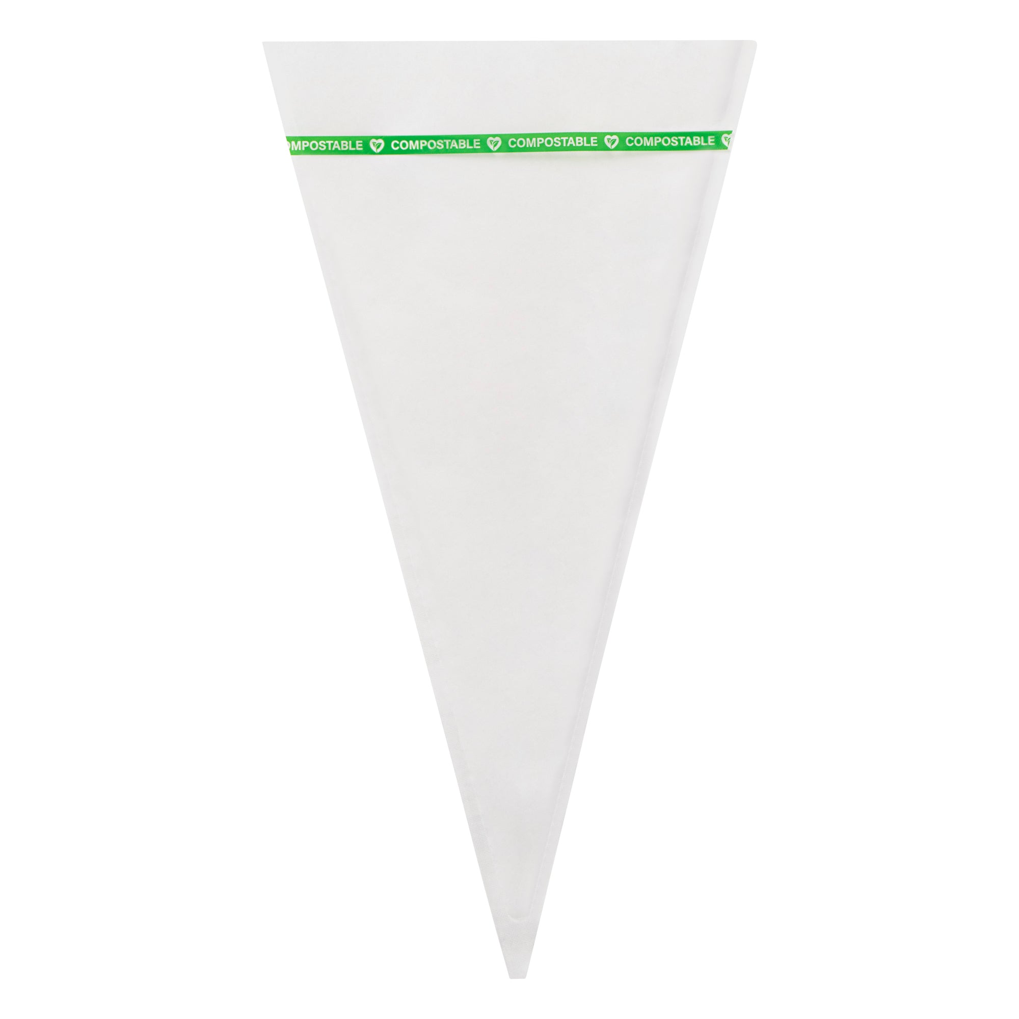 Basic Nature Clear Plastic Cone Bag - Compostable, High Clarity - 12" x 6" - 100 count box