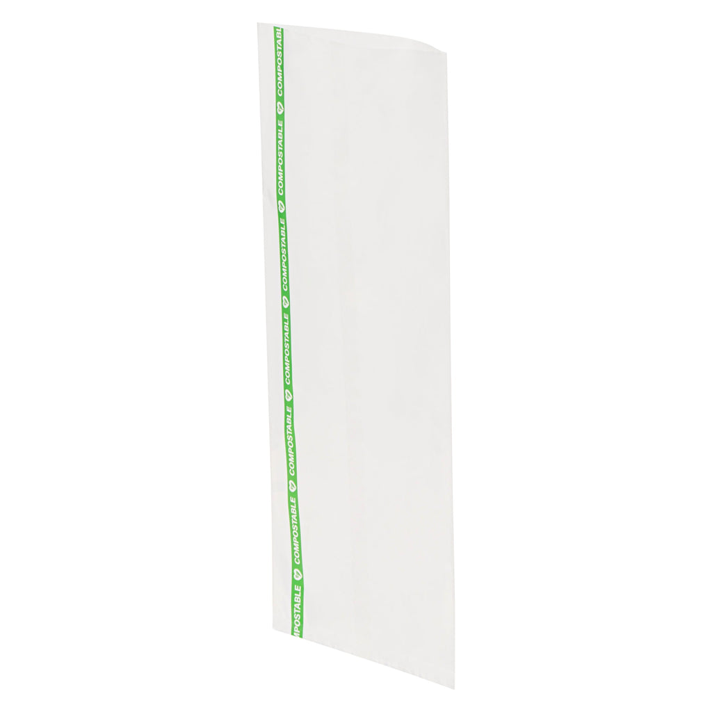 Basic Nature Clear Plastic Bag - No Flap, Home Compostable, High Clarity, Heat Sealable - 10" x 3 3/4" - 100 count box
