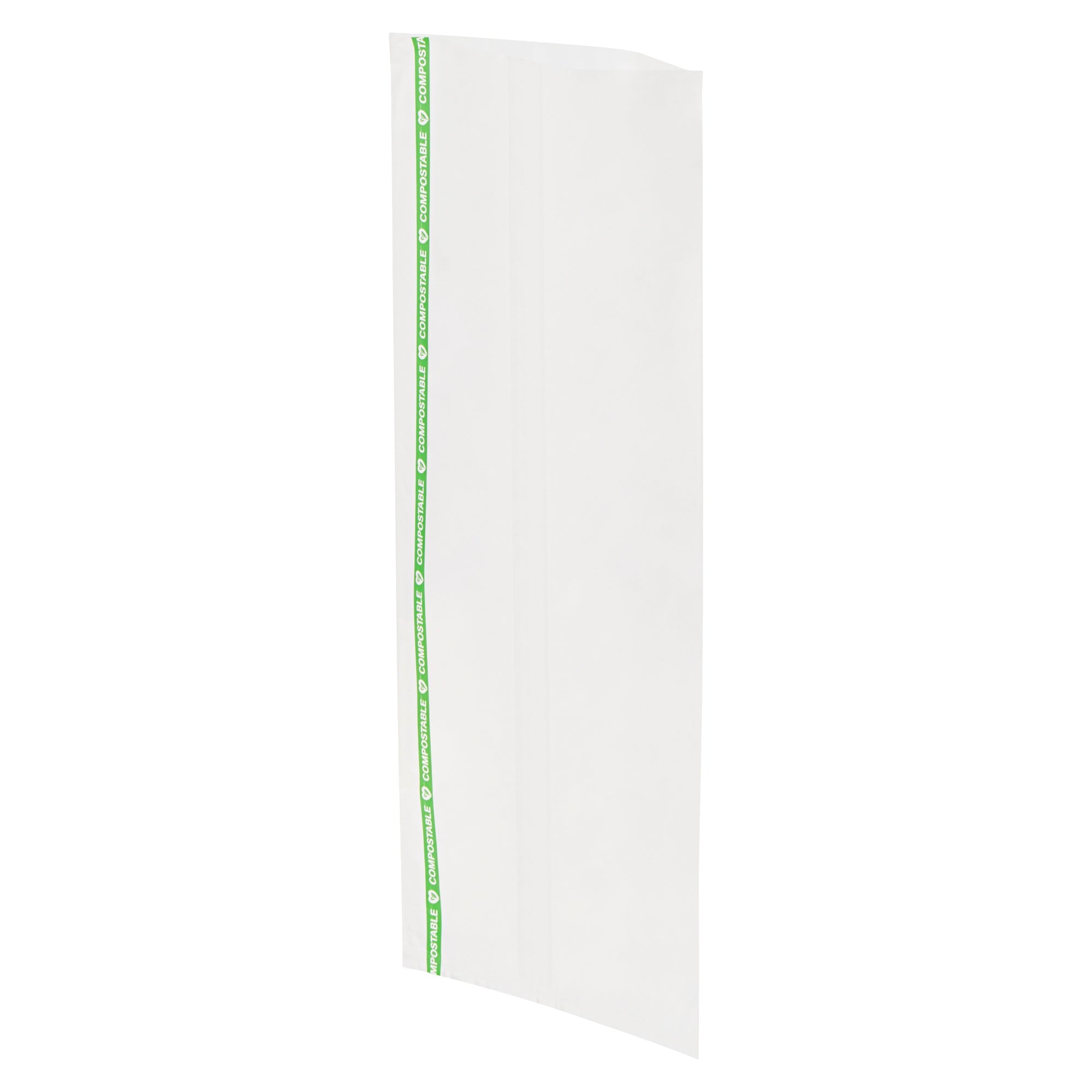 Basic Nature Clear Plastic Bag - No Flap, Home Compostable, High Clarity, Heat Sealable - 13" x 5" - 100 count box