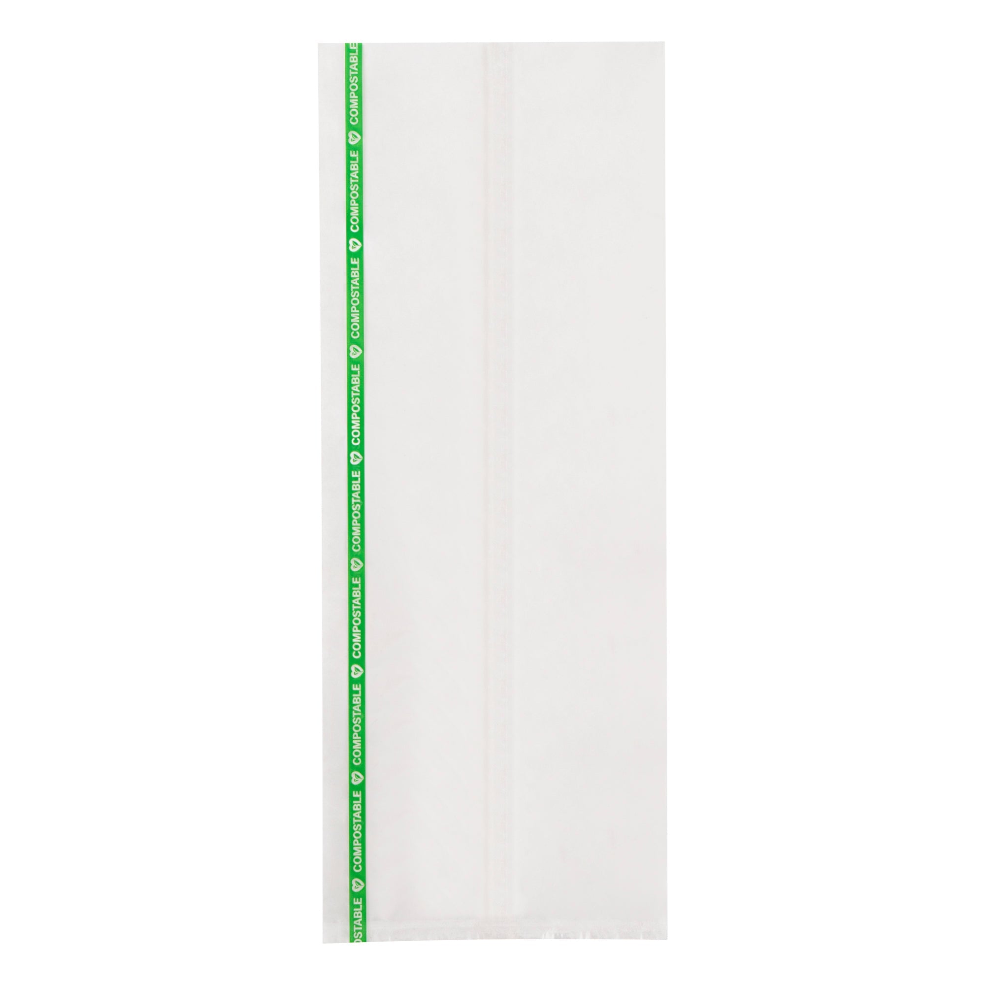 Basic Nature Clear Plastic Bag - No Flap, Home Compostable, High Clarity, Heat Sealable - 13" x 5" - 100 count box