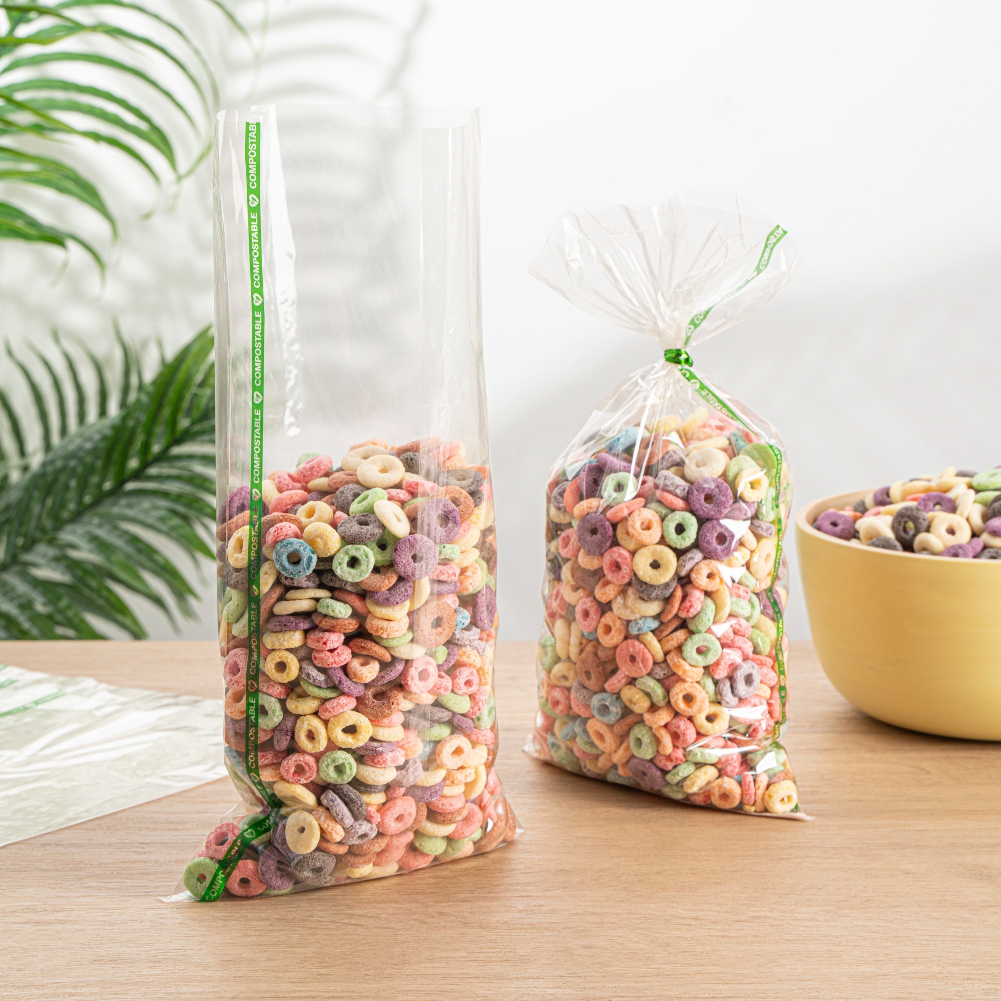 Basic Nature Clear Plastic Bag - No Flap, Home Compostable, High Clarity, Heat Sealable - 14" x 7" - 100 count box
