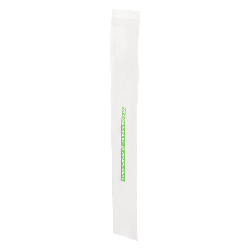 Basic Nature Clear Plastic Bag - with Flap, Home Compostable, High Clarity, Heat Sealable - 8" x 1" - 100 count box