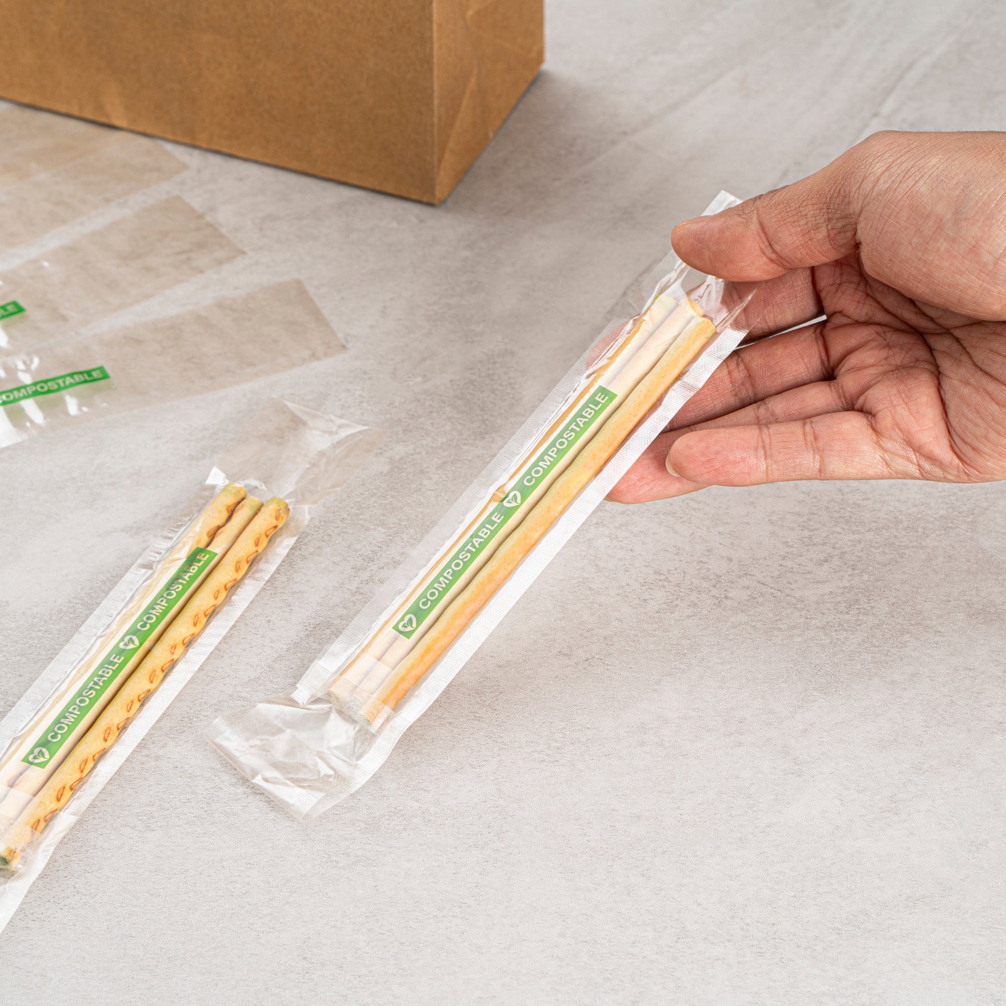Basic Nature Clear Plastic Bag - with Flap, Home Compostable, High Clarity, Heat Sealable - 8" x 1" - 100 count box