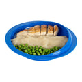 Adapt Tek Round Blue Plastic Scoop Plate - Spillproof, with Suction Base - 9" x 9" x 2 1/4" - 1 count box