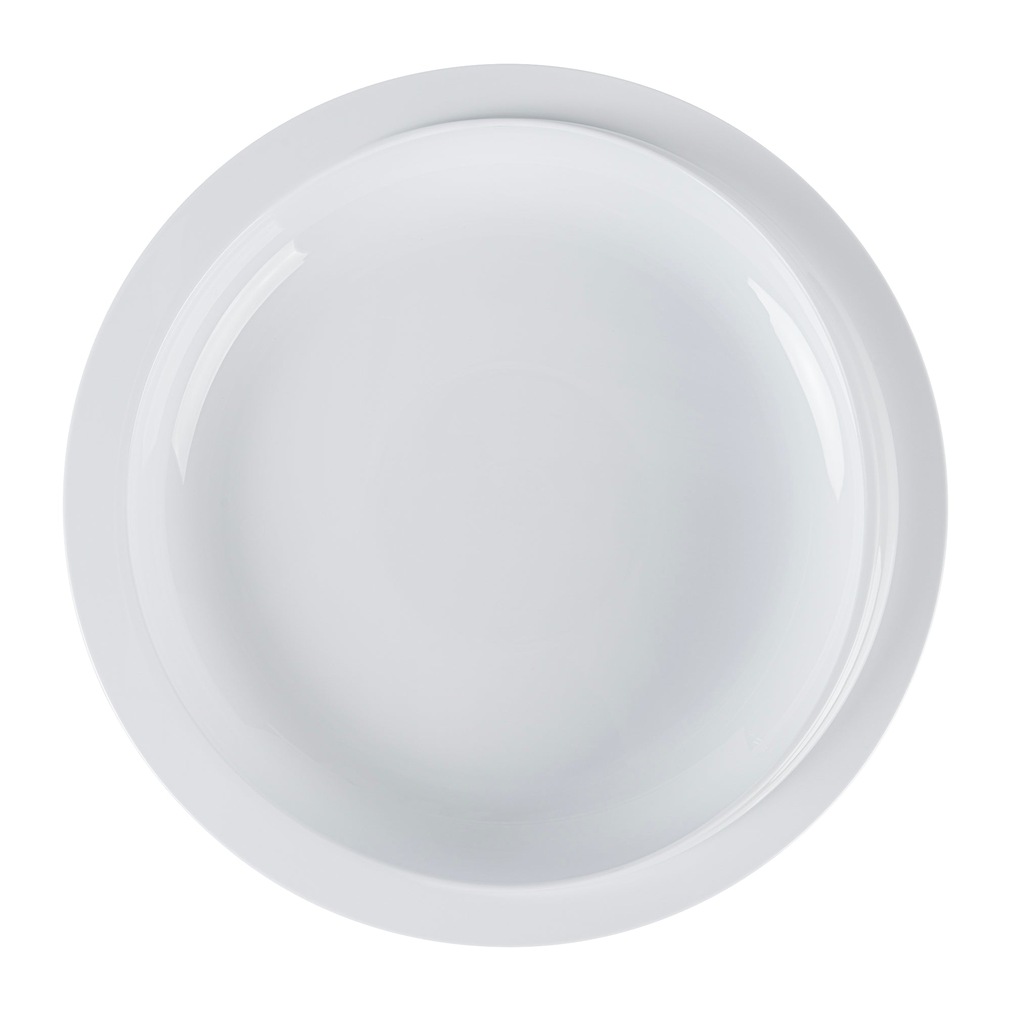 Adapt Tek Round White Plastic Scoop Plate - Spillproof, with Suction Base - 9" x 9" x 2 1/4" - 1 count box