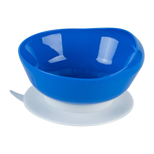 Adapt Tek 19 oz Round Blue Plastic Scoop Bowl - Spillproof, with Suction Base - 5 3/4" x 5 3/4" x 3" - 1 count box