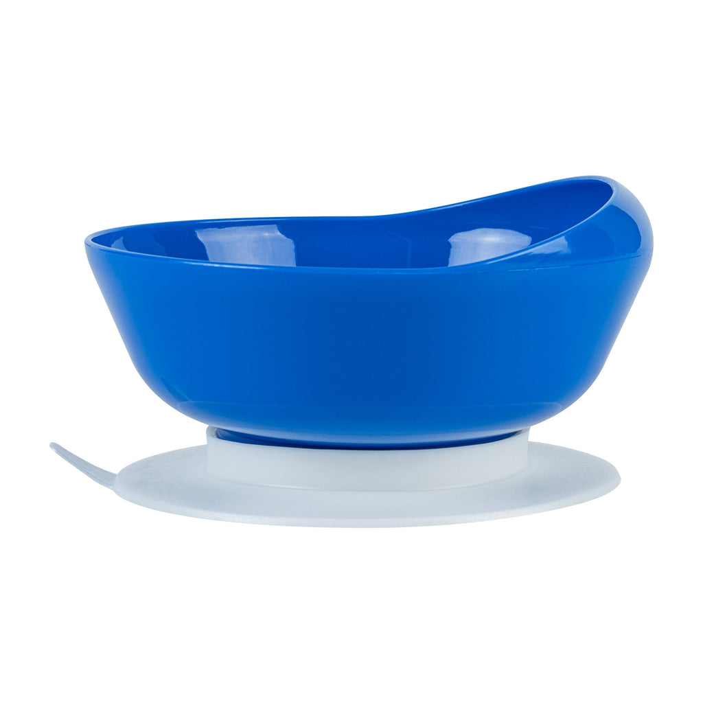 Adapt Tek 19 oz Round Blue Plastic Scoop Bowl - Spillproof, with Suction Base - 5 3/4" x 5 3/4" x 3" - 1 count box