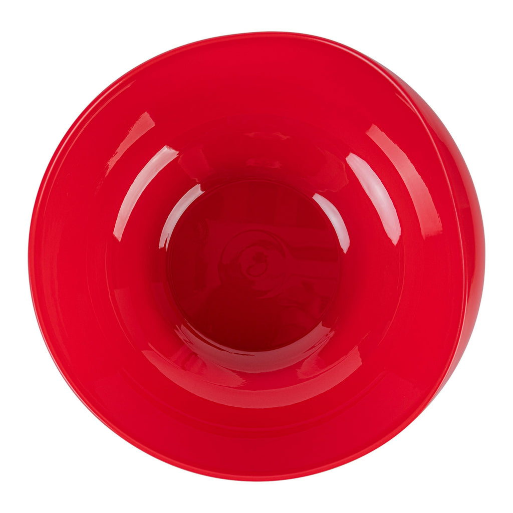 Adapt Tek 19 oz Round Red Plastic Scoop Bowl - Spillproof, with Suction Base - 5 3/4" x 5 3/4" x 3" - 1 count box