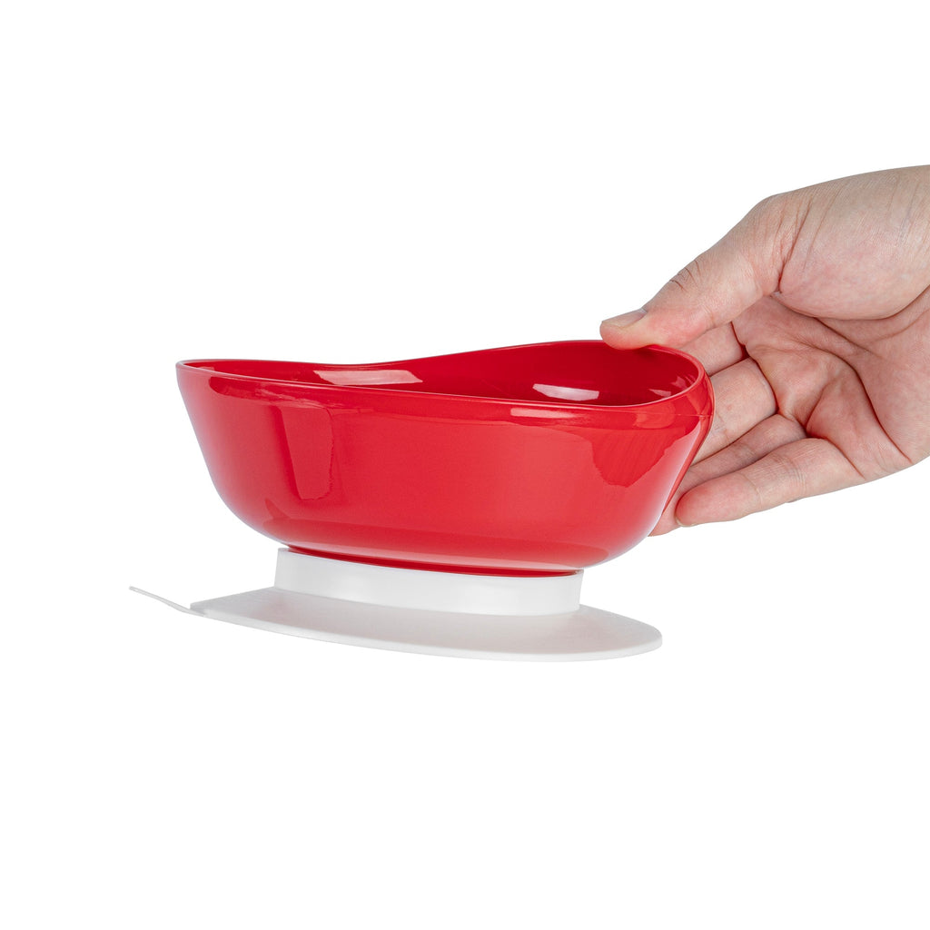 Adapt Tek 19 oz Round Red Plastic Scoop Bowl - Spillproof, with Suction Base - 5 3/4" x 5 3/4" x 3" - 20 count box