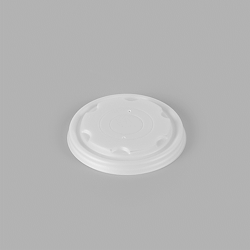 Sustain Round White PLA Plastic Lid - Compostable, Fits 8 oz Soup Container - 25 count box