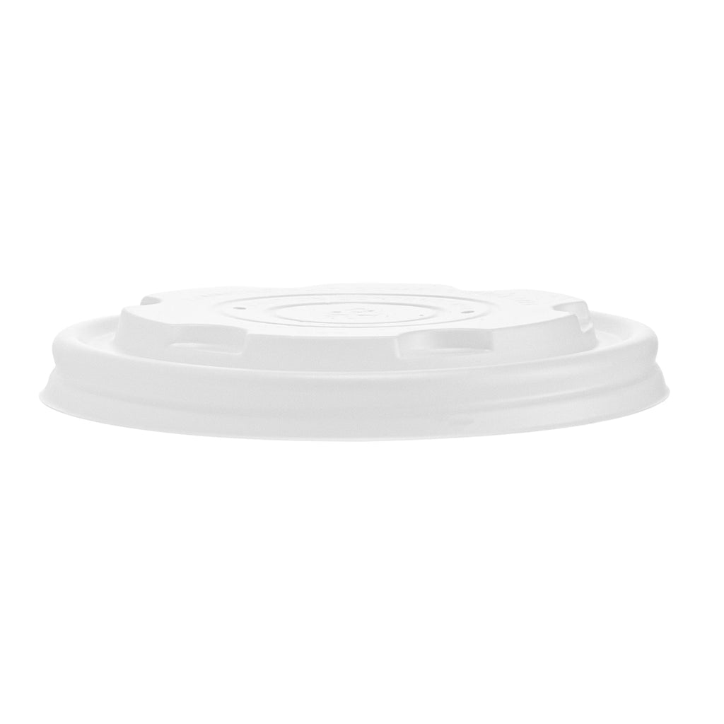 Sustain Round White PLA Plastic Lid - Compostable, Fits 8 oz Soup Container - 25 count box