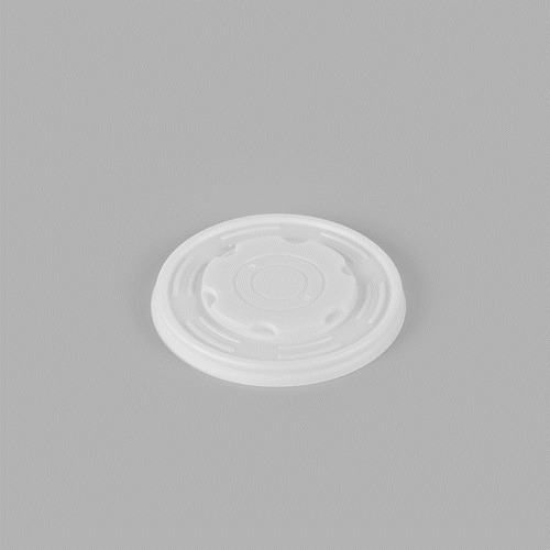 Sustain Round White PLA Plastic Lid - Compostable, Fits 12, 16, 24 & 32 oz Soup Container - 25 count box