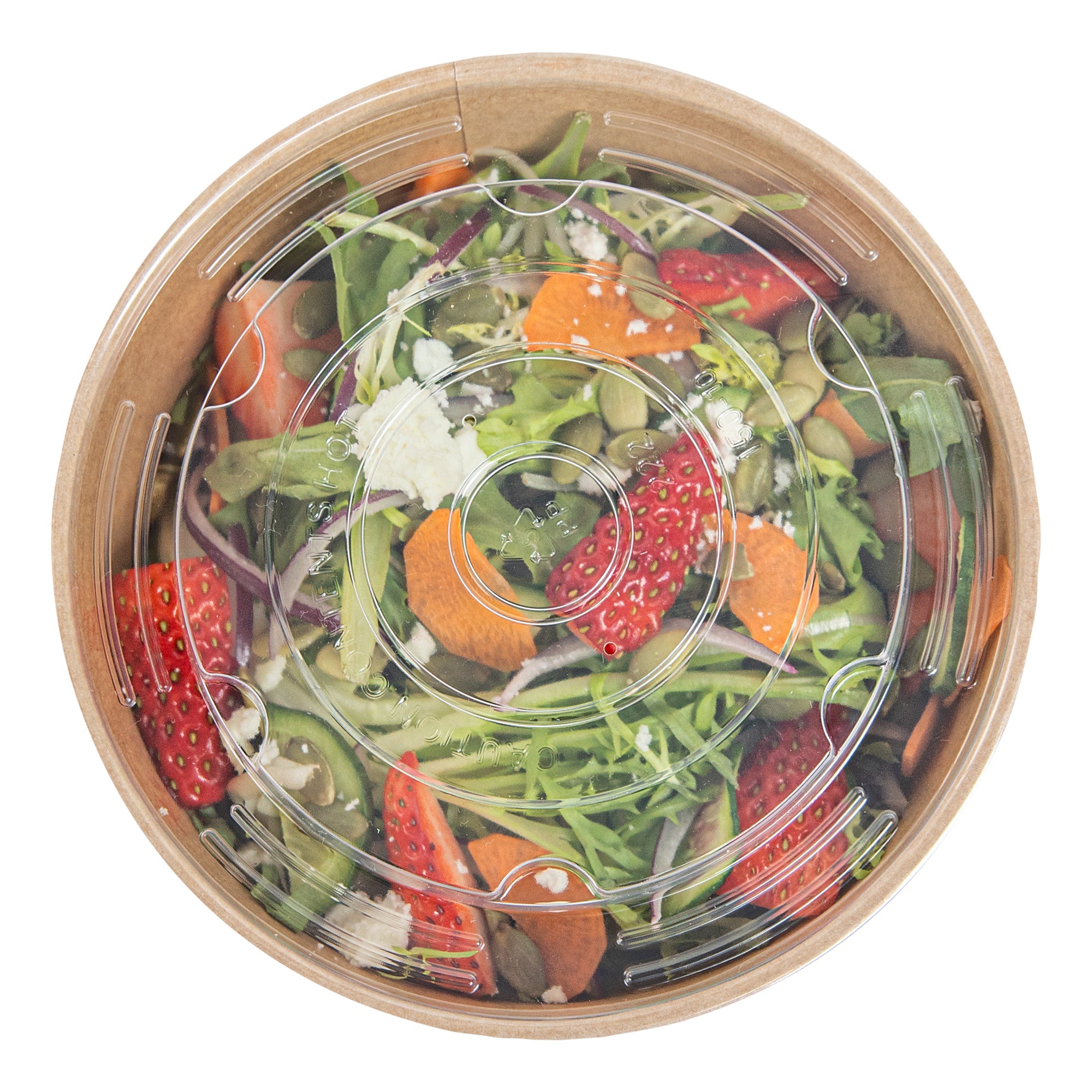 Sustain Round Clear Plastic Lid - Fits 17, 25 & 34 oz Take Out Container - 200 count box