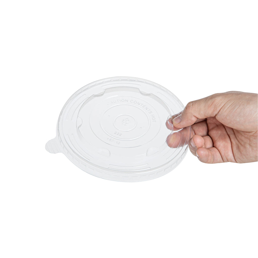 Sustain Round Clear Plastic Lid - Fits 17, 25 & 34 oz Take Out Container - 200 count box