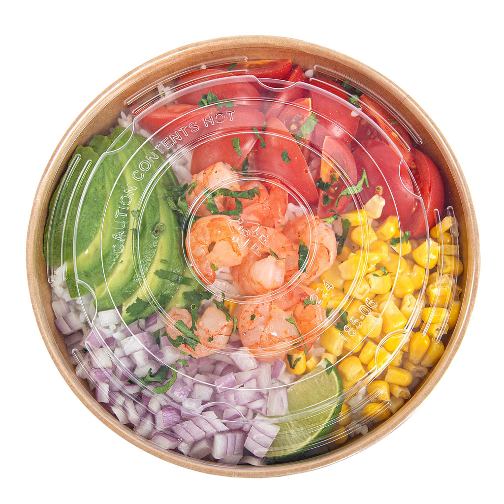 Sustain Round Clear Plastic Lid - Fits 50 oz Take Out Container - 200 count box