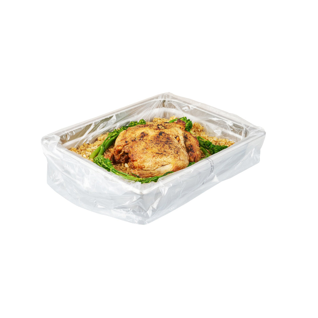 Fresh Hero Nylon Half Size Shallow Steam Table Pan Liner - 2.5" Depth - 23" x 11" - 100 count box