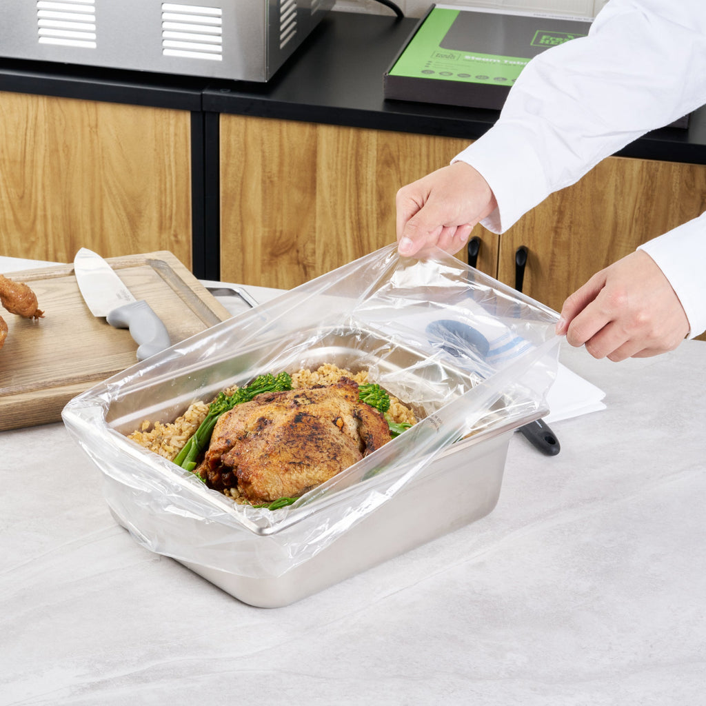 Fresh Hero Nylon Half Size Steam Table Pan Liner - 4" and 6" Depth - 23" x 14" - 100 count box
