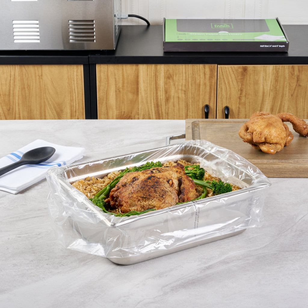 Fresh Hero Nylon Half Size Steam Table Pan Liner - 4" and 6" Depth - 23" x 14" - 100 count box