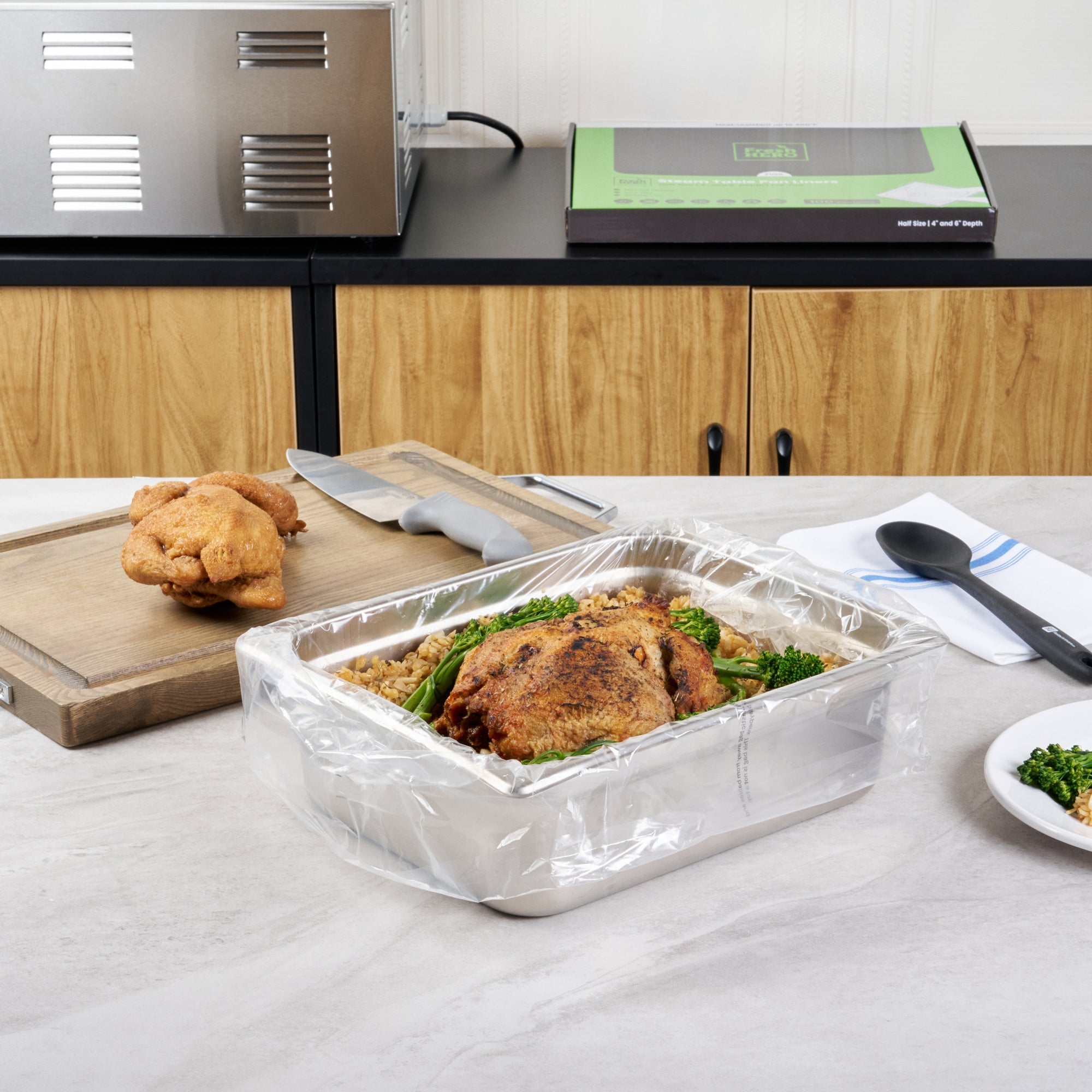 Fresh Hero Nylon Half Size Steam Table Pan Liner - 4" and 6" Depth - 23" x 14" - 100 count box